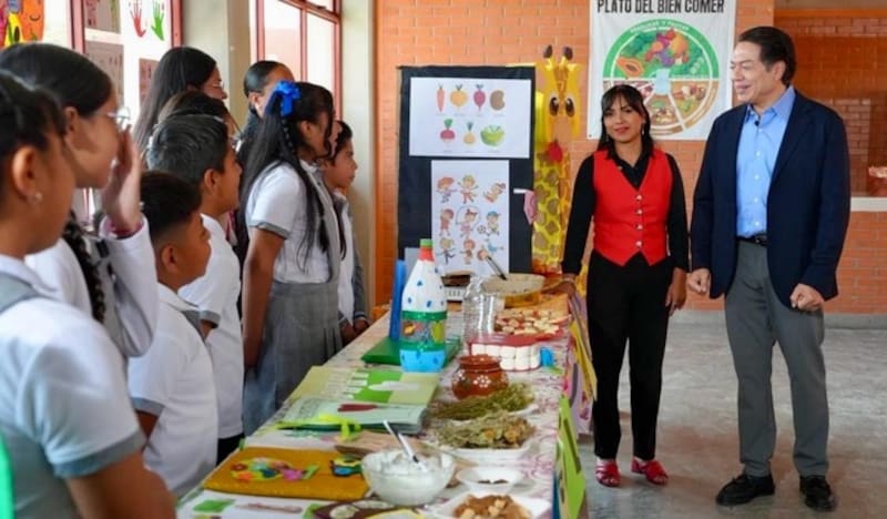 Secretario de la SEP, Mario Delgado supervisa la alimentación de niños y niñas en las escuelas púbicas de México.