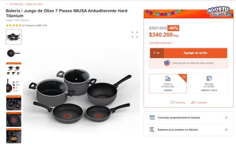 La batería IMUSA reúne diferentes recipientes para preparar comidas de distintos tamaños.