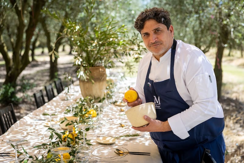 Mauro Colagreco diseñó el el almuerzo el aire libre