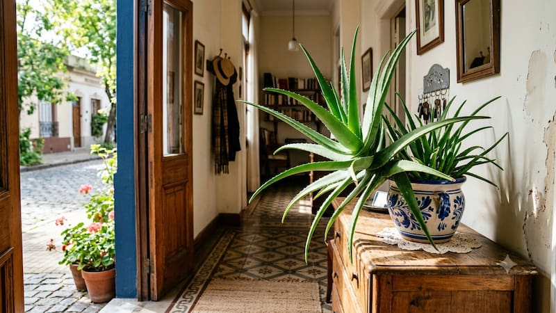 Por qué recomiendan colocar una planta de aloe vera en la entrada de la casa. Foto: generada por IA.
