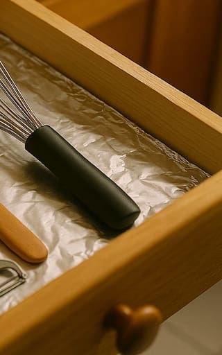 Poner papel de aluminio en los cajones de la cocina, para qué sirve y por qué miles de personas lo hacen