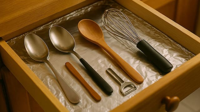 Poner papel de aluminio en los cajones de la cocina, para qué sirve y por qué miles de personas lo hacen