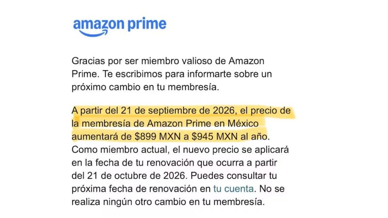 Amazon aumentó el precio de Prime Video en México por primera vez: así quedaron los nuevos precios mensuales y anuales