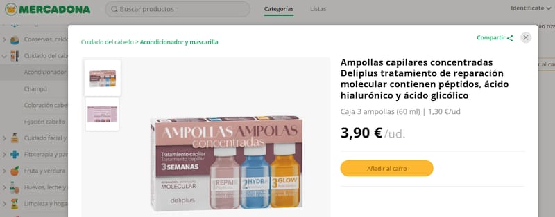 Este tratamiento capilar de Mercadona es ideal para reparar el cabello dañado: hidrata y devuelve el brillo natural en poco tiempo.