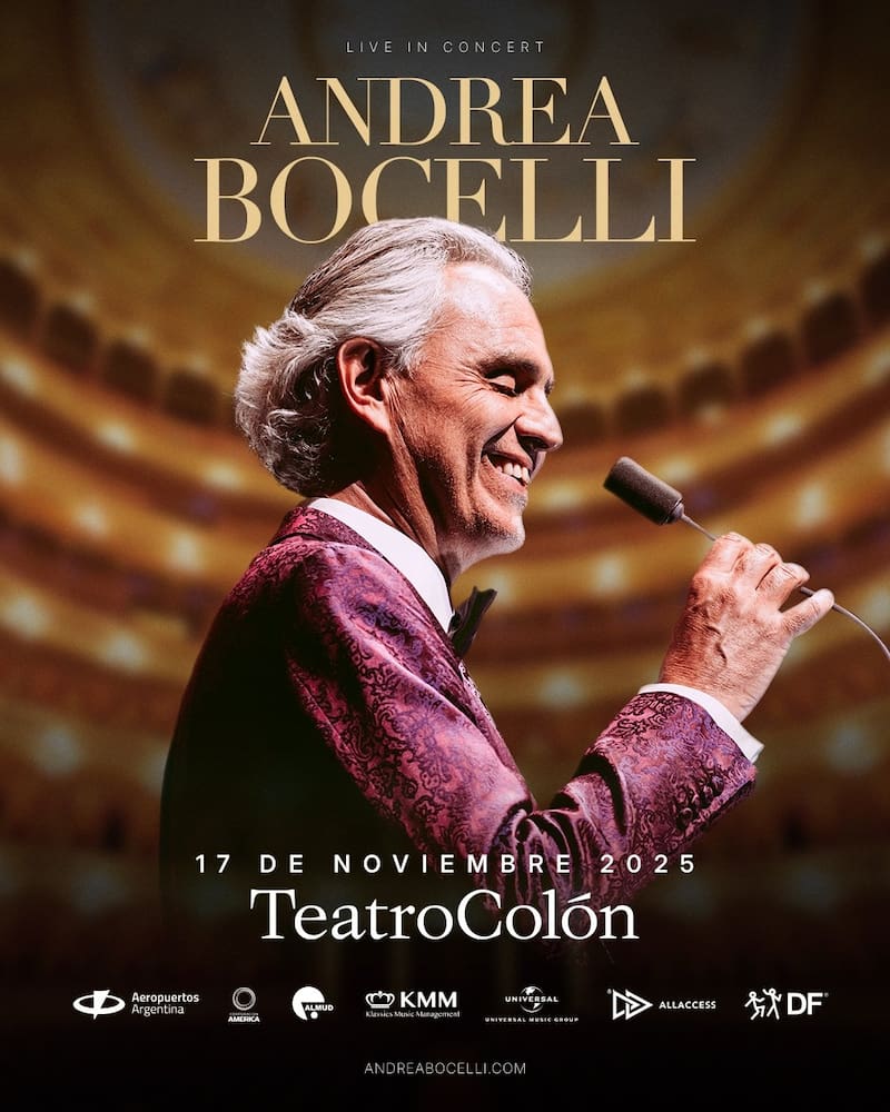 Andrea Bocelli vuelve a Argentina y se presenta por primera vez en el Colón.