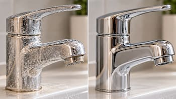 El método del papel de cocina con vinagre para eliminar las manchas blancas de agua en las canillas