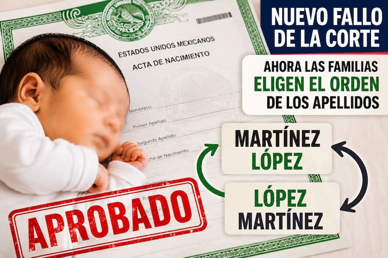 La Suprema Corte eliminó la prioridad automática del apellido paterno en las actas de nacimiento.