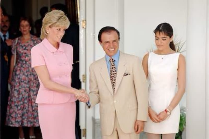 Menem, Lady Di y Zulemita Menem en la Quinta de Olivos (1995)