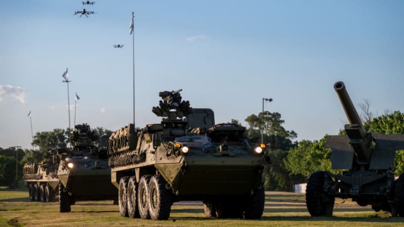 Una de las características que posicionan al Stryker como una herramienta disruptiva es la estación de armas remota M151 Protector CROWS. Foto: Gentileza Gobierno de Argentina.