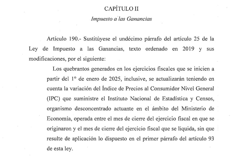 Artículo 190 - Ley de Modernización Laboral (Quebrantos impositivos)