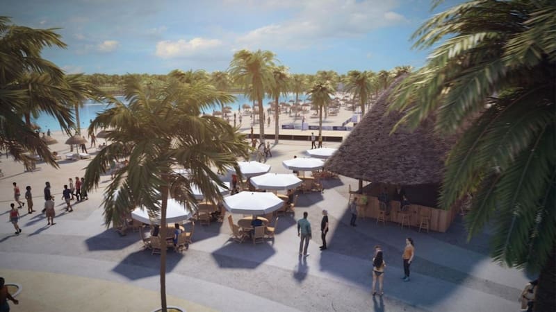 Así será la nueva playa artificial que estará a menos de 1 hora de Madrid: tendrá un parque acuático y actividades deportivas. Foto: Alavera beach