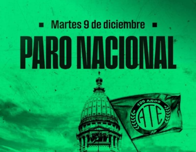 La convocatoria de ATE para el paro nacional.