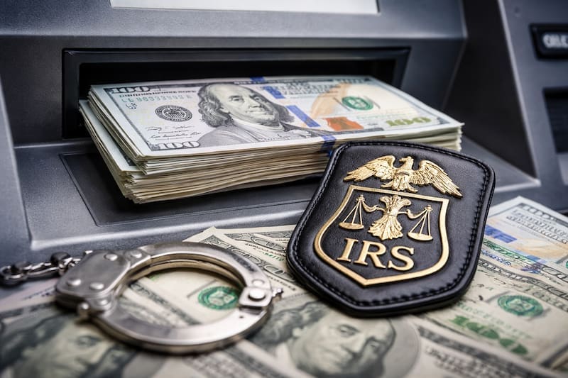 El Gobierno de Estados Unidos ha confirmado que todas las operaciones en efectivo por USD 10.000 o más son automáticamente reportadas y registradas para su análisis por el Servicio de Impuestos Internos (IRS) y el FinCEN. Imagen: ChatGPT.