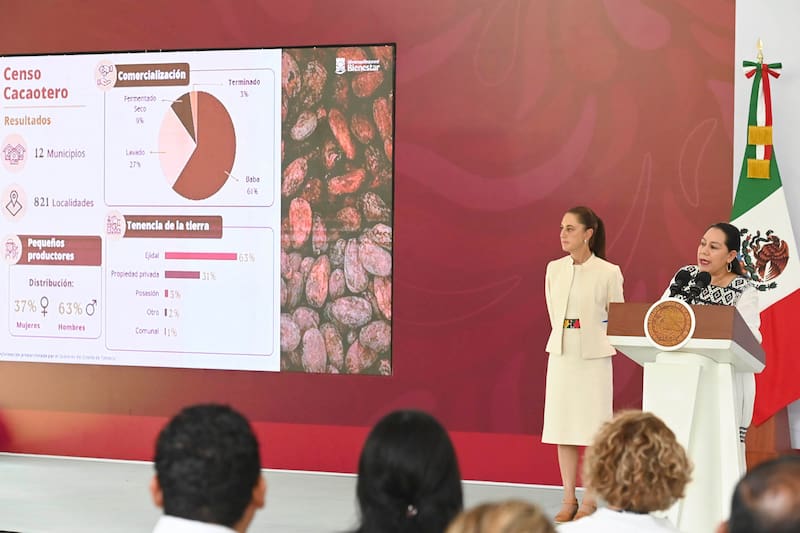 Avanza plan de procesamiento de cacao en Tabasco, confirmó la directora general de Sader, María Luisa Albores González.
