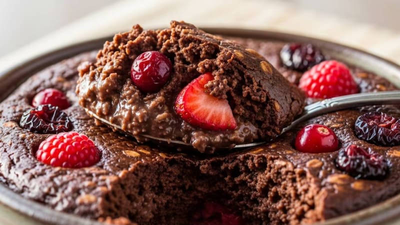 Avena al horno con cacao y frutos rojos: la receta nutritiva que combina energía, fibra y antioxidantes para empezar el día