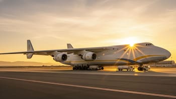 Despega el avión más grande del mundo: tiene tres pisos de altura y más de una cuadra de largo