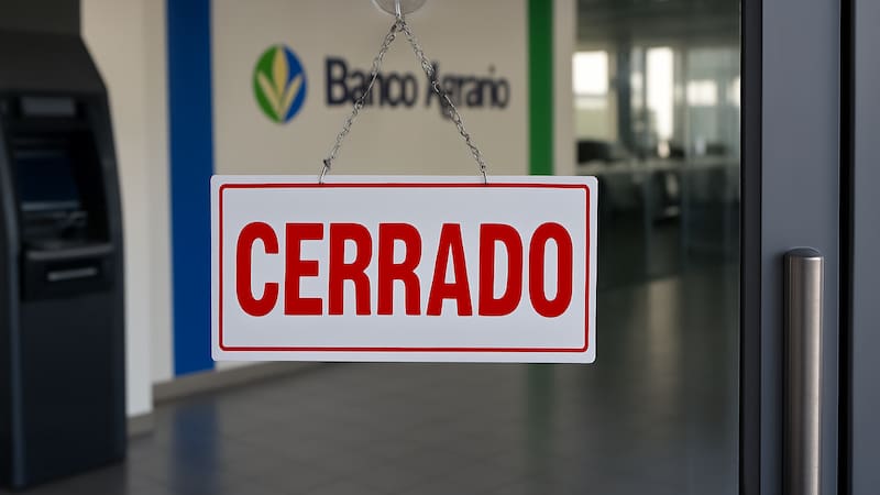 Cierra el Banco Agrario en Colombia: la entidad financiera permanecerá inactiva durante tres días en todo el país. (Imagen representada con IA)
