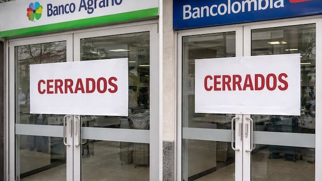 Cierran Bancolombia y Banco Agrario: todas las entidades financieras quedarán suspendidas y estarán inactivas durante dos días