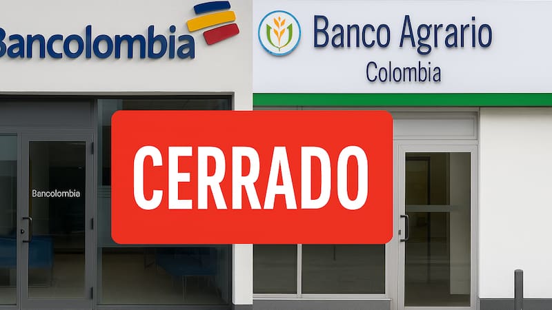 Cierran Banco Agrario y Bancolombia: el Gobierno suspendió todas las sedes durante dos días. (Representación creada con Inteligencia Artificial)