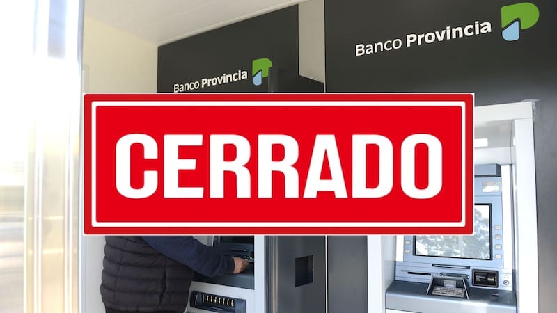 Cierra la sucursal del Banco Provincia en el partido de Merlo por el aniversario fundacional del 28 de agosto. (Fuente: Banco Provincia)