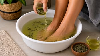Remojar los pies en té verde: para qué sirve y cómo actúa, según un ensayo clínico