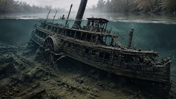 En 1865 naufragó un barco de vapor en un río: 103 años después, encontraron un tesoro intacto en su interior
