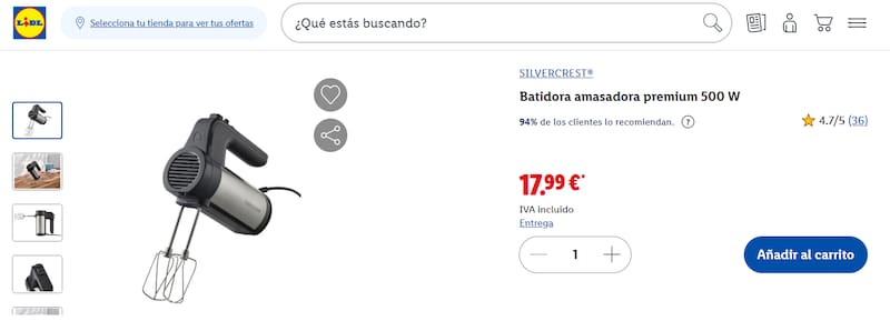 Este nuevo electrodoméstico de Lidl prepara desde nata hasta pan y masa de pizza: tiene 5 niveles de velocidad.