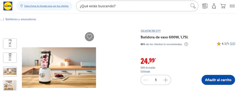 Este producto de Lidl prepara bebidas y hielo picado de manera sencilla.