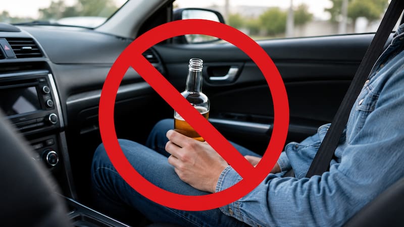 No hace falta estar borracho ni tomar al volante: en Michigan, el solo hecho de llevar una bebida alcohólica abierta dentro del auto es delito.