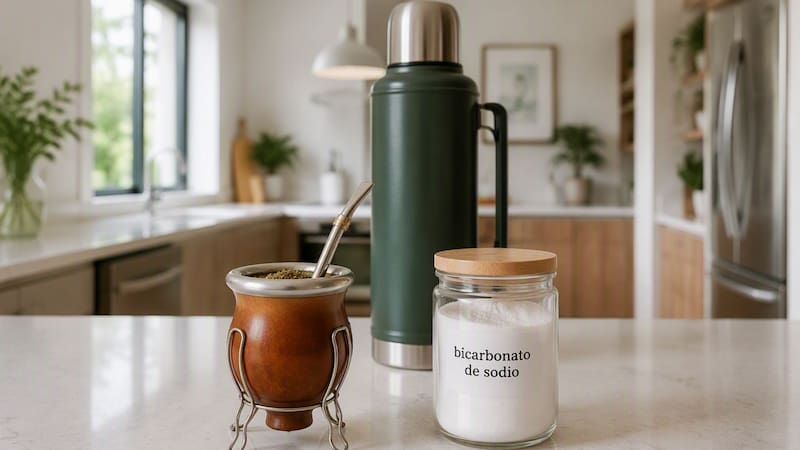 Poner bicarbonato en el termo del mate: para qué sirve y por qué lo recomiendan.