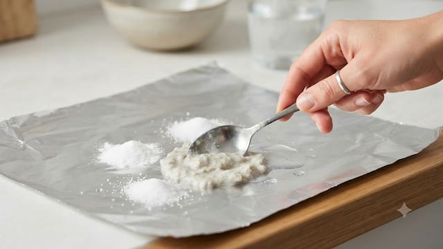 Mezclar bicarbonato de sodio, sal y agua en papel de aluminio: para qué sirve y por qué se recomienda