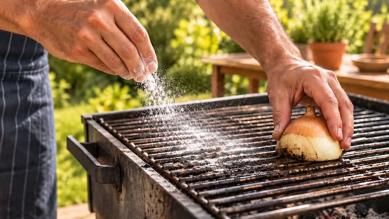 Tirar bicarbonato y frotar una cebolla en la parrilla antes de hacer el asado: para qué sirve y por qué lo recomiendan.
