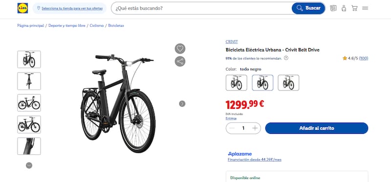 Largas filas en Lidl por la bicicleta eléctrica urbana: cuenta con una batería potente y no necesita cambios de marcha.