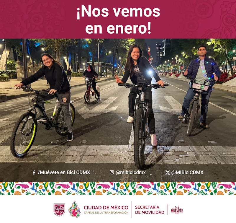 La Secretaría de Movilidad destaca que estas actividades buscan que más personas “usen la bicicleta como modo de transporte de manera cotidiana”.