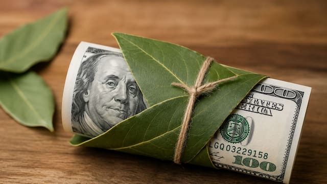 Cubrir un billete de dólar con una hoja de laurel: para qué se usa y por qué muchos lo aconsejan