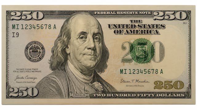 Nuevo dólar de 250: el Tesoro ya está planeando su creación y el billete nunca antes visto podría lanzarse al público este año