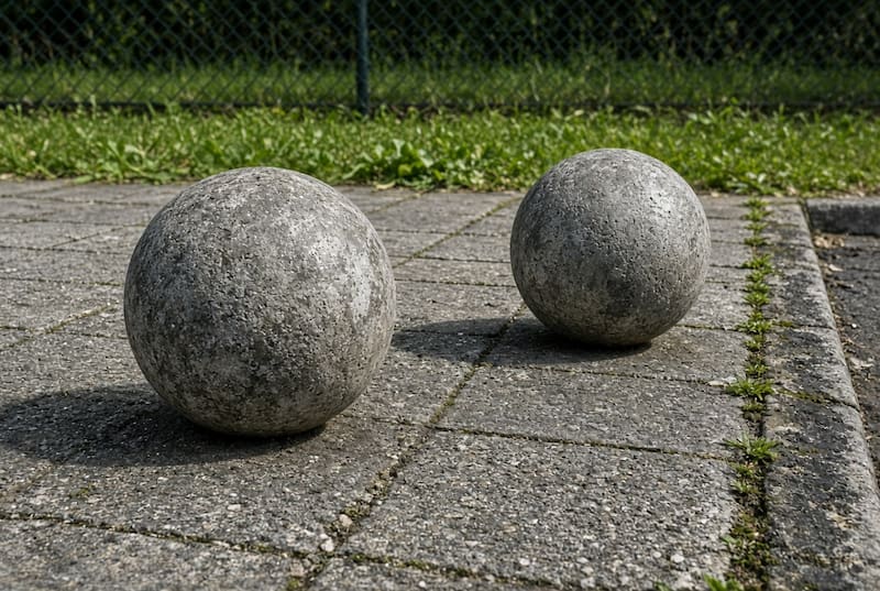 Las bolas de cemento, también conocidas como bolardos o mojones, se colocan estratégicamente en las veredas para evitar el estacionamiento y garantizar el paso de peatones.