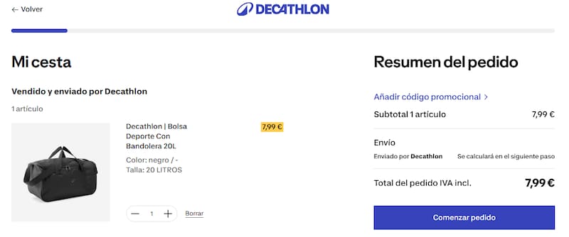 Este bolso deportivo es ideal para viajes: cuenta con espacio para guardar para zapatillas y se consigue por menos de 8 euros.