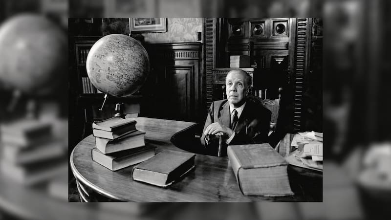 Jorge Luis Borges, fotografiado por Eduardo Comesaña en 1971. La imagen pertenece a la colección del Museo Nacional de Bellas Artes de Argentina.