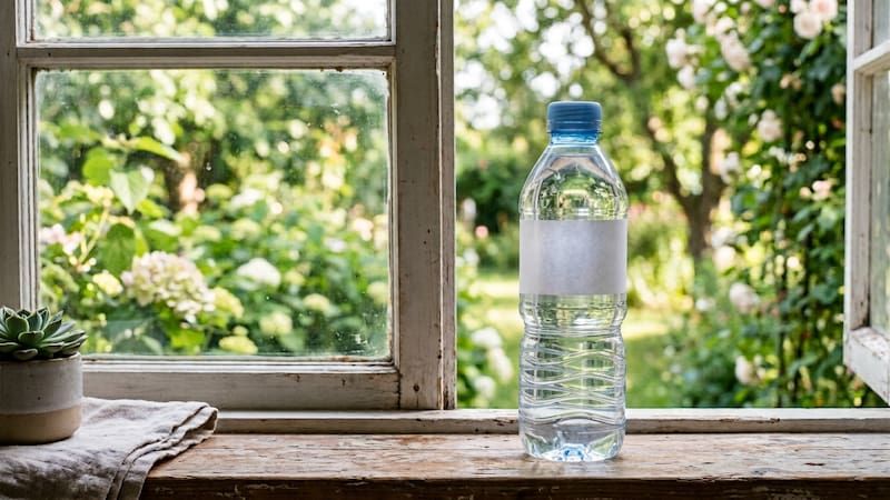 ¿Por qué colocar una botella con agua cerca de la ventana?