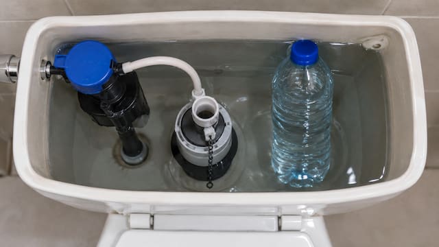 Poner una botella con agua en la mochila del inodoro: para qué sirve y por qué se usa en tantos países