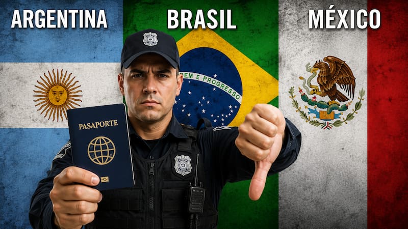 Confirmado | Argentina, Brasil y México revisarán pasaporte por pasaporte y no dejarán entrar ni salir a quienes no lo renueven. (Representación creada con IA)