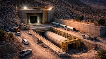 Irán construye un nuevo búnker nuclear de 36 metros de largo con contenedores de alta potencia explosiva en el complejo militar más blindado y seguro que soportó 12 días de bombardeos para avanzar con su desarrollo de defensa