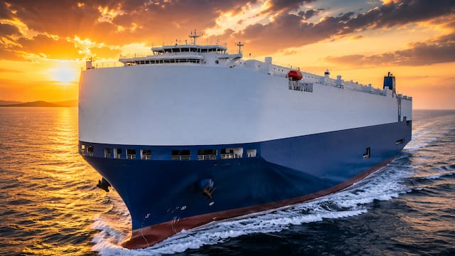 Parte el barco más grande de todo el mundo: tiene 230 metros de largo, puede transportar más de 10.000 autos y es el mayor orgullo del país