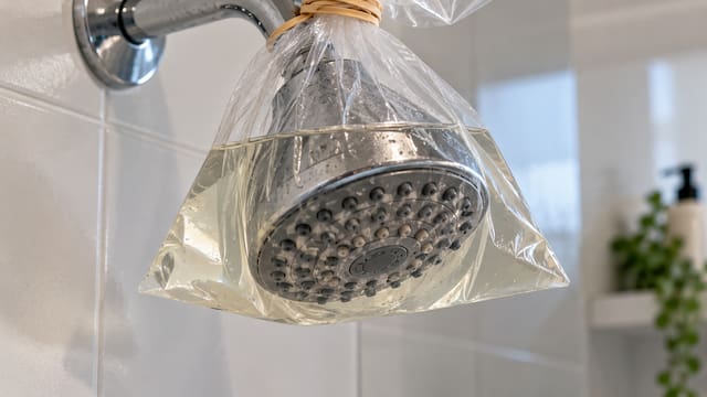 Colocar una bolsa con vinagre en el cabezal de la ducha: para qué sirve y cuánto tiempo hay que dejarla