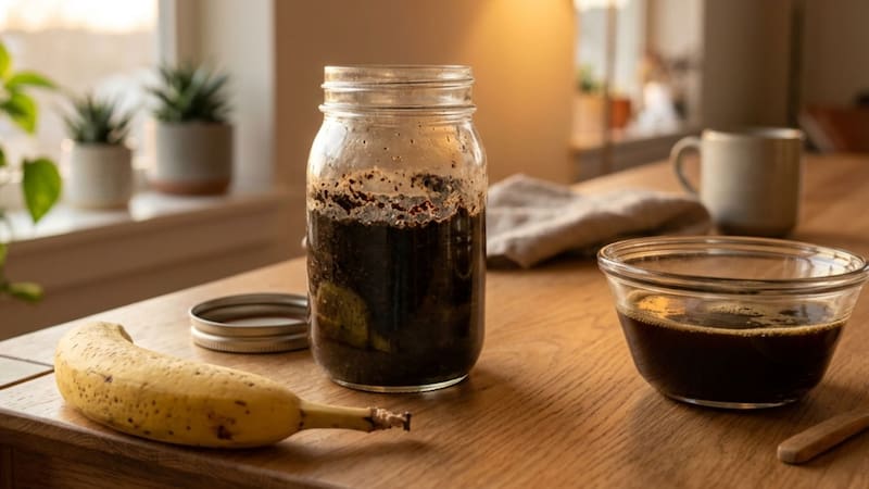 Mezclar café utilizado con cáscara de banana y agua: para qué sirve y por qué se recomienda mucho.