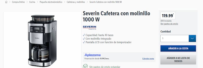 Este nuevo producto de Lidl muele y prepara el café en la misma máquina.