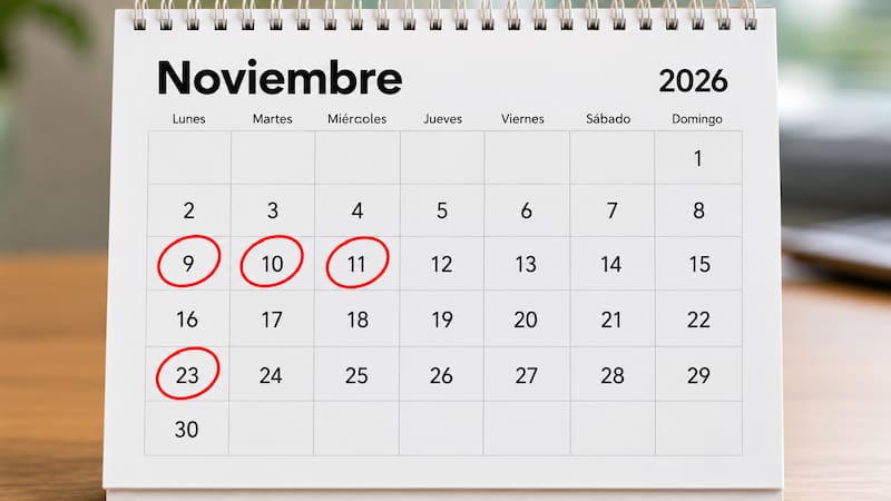 Calendario de feriados de noviembre.