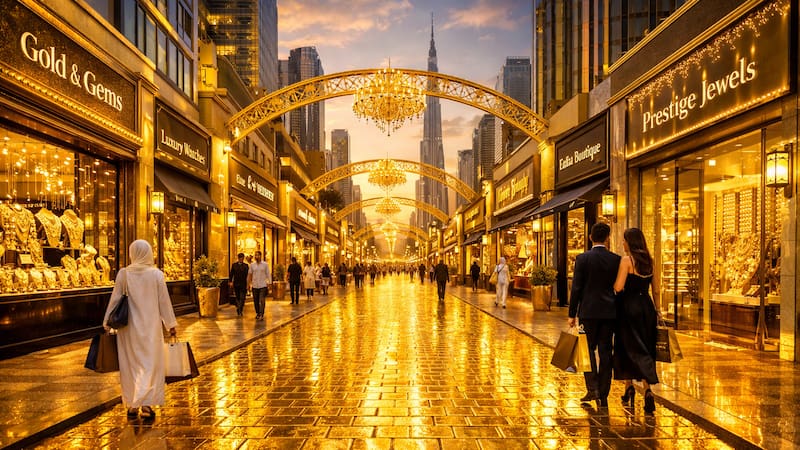 El nuevo Dubai Gold District sumará más de 1000 tiendas especializadas y una calle construida con elementos de oro.