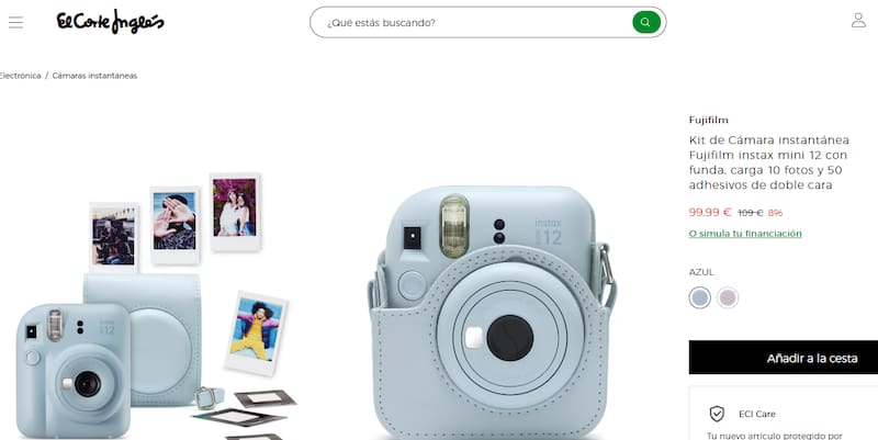 Estas cámaras de fotos instantáneas de El Corte Inglés están en tendencia: incluye funda y carga de 10 fotos por menos de 100 euros.